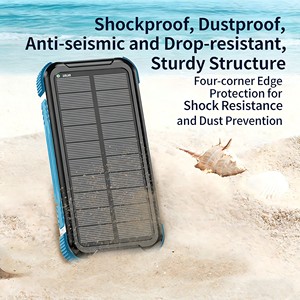 แบตสำรองพลังงานแสงอาทิตย์แบบพกพา 20000 mAh ชาร์จเร็วไร้สาย 15W รองรับ PD22.5W มาตรฐาน IP54 ป้องกันการกระแทก พร้อมไฟแคมป์ปิ้ง ช่องเสียบ USB Type-C สำหรับใช้งานกลางแจ้ง - Product Image 4