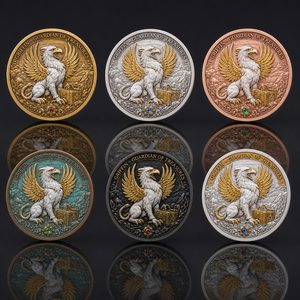 Pièce commémorative Griffin en relief 3D personnalisée, en argent fin .999, pièce de défi Gardien des Trésors, pour cadeau de luxe - Product Image 6