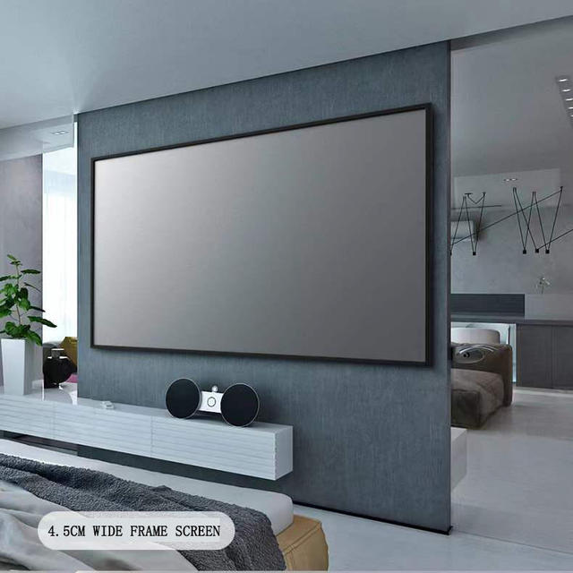 150 Inch 16:9 Fixed Frame Long Throw Projector Projection Screen Best for Home Theater Cinema