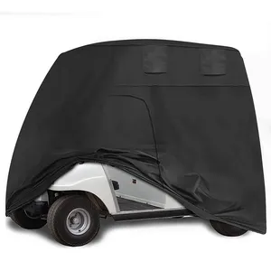 Factory Custom Size 420D Waterproof Outdoor Golf Cart Cover Heavy Duty Golf Cart Protective Cover with Side Zipper Door
