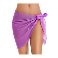 Sarong de plage personnalisé pour femmes, couvre-maillot de bain, enveloppe courte et transparente pour maillot de bain