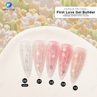 HEMA & TPO FREE Gel Constructeur Coloré Pailleté First Love pour Extension d'Ongles, Gel Constructeur à Paillettes Cœur en Pot, Marque Privée Personnalisable