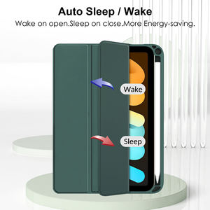 Étui compact JUNCHI 2026 pour <span class=keywords><strong>iPad</strong></span> <span class=keywords><strong>Mini</strong></span> 7,9 8,3 pouces, dos en acrylique transparent, réveil automatique magnétique, rangement pour stylet - Product Image 2