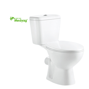 Medyag Eco Wash Down Round Ceramic Two Piece Toilet P Trap Commode Toilet Bathroom WC Water Closet