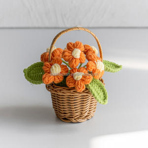 BOHE001 venta al por mayor 2025 ganchillo tejido a mano pequeña maceta Puff <span class=keywords><strong>flor</strong></span> cesta decoración hecha a mano para Navidad graduación Halloween - Product Image 6