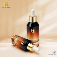 Flacon compte-gouttes en verre rose givré personnalisé avec boîte vide 30 ml Flacons cosmétiques pour huile essentielle de visage Sérum avec compte-gouttes