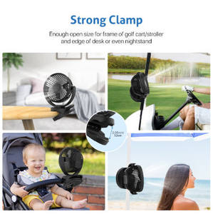 HEBRON Small Clip-On USB Charging <strong>Fan</strong> New Silent <strong>Fan</strong> Set For Student Dormitory Bed Office Desktop &amp; Car Battery Powered - Product Image 6