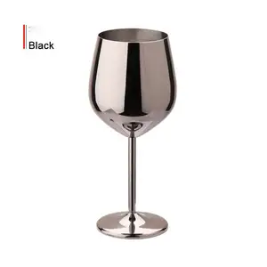 Modern Style Luxury Metal Glassware Goblet with golden decal and golden Rose Gold Wine glass