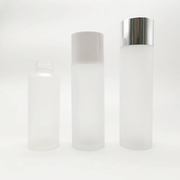 120Ml Lotion Kaca Toner Tutup Sekrup Botol Buram Pelembab Bening Pompa Kemasan Kosmetik Minyak Esensial Makeup Remover Serum