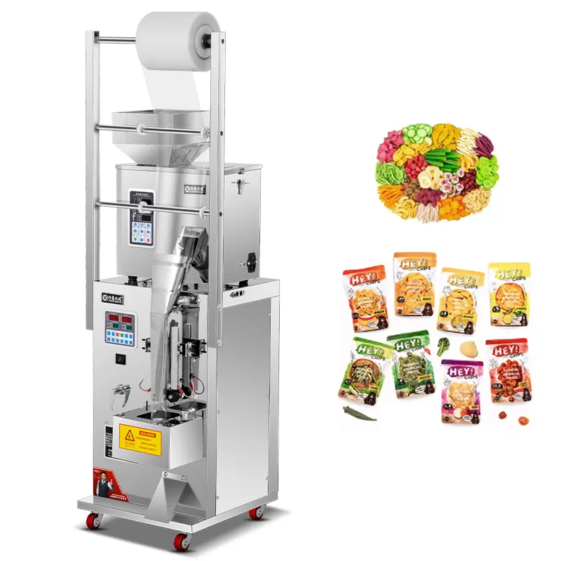 Empaquetadora automática de pesaje para pequeñas empresas para verduras deshidratadas bolsitas de especias gránulos frijoles nueces frutas
