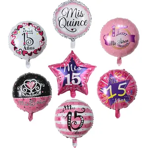 18 inch Spanish Espanol Mis Quince Fifteen Balloons Mis 15 Anos Para Globos For Girl Fiesta De Quince Anos Anera Party Deco