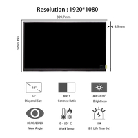 Layar LCD AUO 14.0" 1920*1080 FHD G140HAN01.1 Panel Kontrol Otomasi Industri Modul LCD 14 Inci