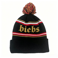 Gorro de Lana a Rayas de Moda, Tipos de Gorros de Invierno con Pompón y Logotipo Bordado en 3D Personalizado