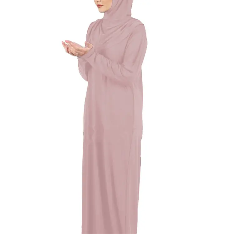 卸売イスラム教徒の女性アバヤ無地ポリエステルロングドレス着物イスラム服女性イスラム教徒のeidドレス
