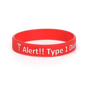 Pulseras de Identificación Médica de Silicona Clásicas para Diabetes <span class=keywords><strong>Tipo</strong></span> <span class=keywords><strong>1</strong></span>, Paquete de 5, Personalizadas, de Alta Calidad y Económicas, para Hombres y Mujeres, Muestra Gratis, 7.5 Pulgadas - Product Image 5