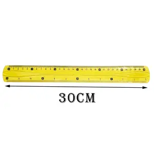 Wholesale 30cm Custom Logo Fashional Soft PVC Popular Color Transparent Straight Promotion Hexagonal Ruler Plastic Measure Ruler