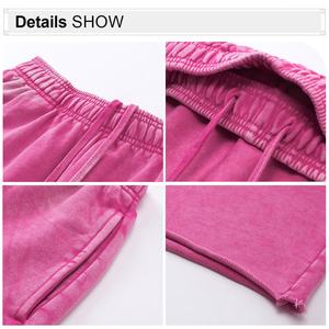 Pantaloncini Vintage all'ingrosso pesanti in cotone Terry 420g pantaloncini da lavaggio acidato Casual su misura per gli uomini - Product Image 4