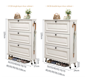 Chất lượng cao Thiết kế hiện đại có thể điều chỉnh dễ dàng lắp ráp đồ nội thất 3 tầng bằng gỗ Giày giá lưu trữ tổ chức tủ giày - Product Image 3