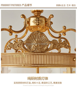 Pháp phong cách lối vào đèn đồng thau Đồng vật liệu đồng đèn chùm cổ điển sang trọng cổ đồng thau Đèn chùm trang trí trong nhà - Product Image 6