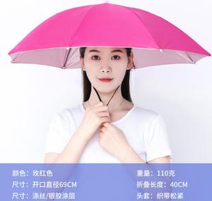 Parapluie publicitaire pliable 2022 pas cher avec logo imprimé, parapluie-chapeau en forme de chapeau pour la vente - Product Image 6