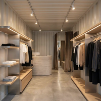 Boutique de vêtements mobile en conteneur préfabriqué, boutique de vêtements en conteneur portable, boutique de mode pop-up avec vitrine en verre