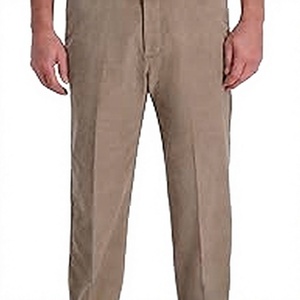 Pantalones de lino para hombre, corte recto, resistentes a las arrugas, ligeros, transpirables, con frente plano, informales, con cintura expandible para el verano - Product Image 1