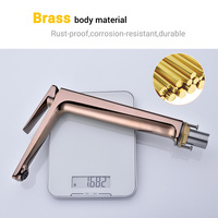 Robinet de lavabo de luxe en or rose, mitigeur monocommande chaud/froid pour lavabo de salle de bain, style ferme ou décoration vintage