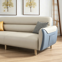 Ensemble de canapés pour salon, canapé moderne en tissu 3 places, canapé de bureau à domicile avec pieds en bois, vente en gros