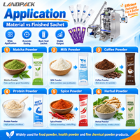 Machine d'emballage multi-voies 4 voies pour sachets à coins arrondis et scellage arrière, pour aliments, herbes, protéines, épices, lait, thé, café, poudre de matcha