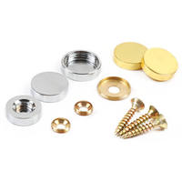 Vis à tête plate en laiton pour publicité, clous décoratifs brillants en acier inoxydable avec capuchon pour miroirs, planches de verre, murs, 10 mm - 25 mm