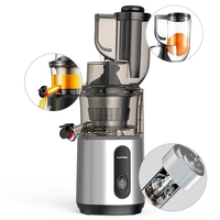 BPA-vrije slowjuicer met brede opening voor groenten en citrusvruchten, huishoudelijk gebruik, automatisch elektrisch met roestvrij staal