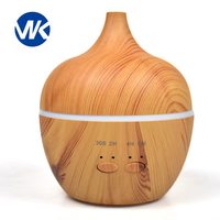 Diffuser Ultrasonik Kayu Elektrik untuk Speaker, Pelembap Aromaterapi Kabut Dingin, Lampu Malam LED 7 Warna Berubah untuk Rumah