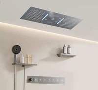 Système de douche en cascade Pommeau de douche de luxe multifonction à effet de pluie au plafond Système de douche thermostatique