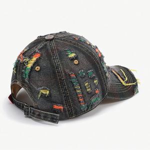 Casquette de baseball unisexe à 6 panneaux, 100% coton, denim délavé, motif satiné, couleur unie, chapeau de soleil sport, réglable, toutes saisons - Product Image 4