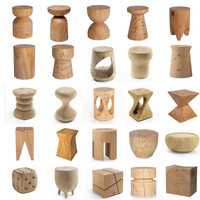 Mesa de centro tradicional Vintage, taburete de madera maciza para sala de estar, combinación creativa Natural, mesa auxiliar otomana Irregular, casa de familia