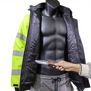 Veste anti-coupure en nylon et PE avec HPPE, bande réfléchissante et résistante à l'eau, modèle Deyan 002, coupe ample fluorescente - Product Image 3