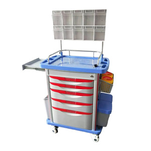 Hospital Trolley <b>5</b> <b>Drawer</b> Aluminum <b>Plastic</b> With Individual Lock For Medical Use XQ2014 E04 - Product Image 3
