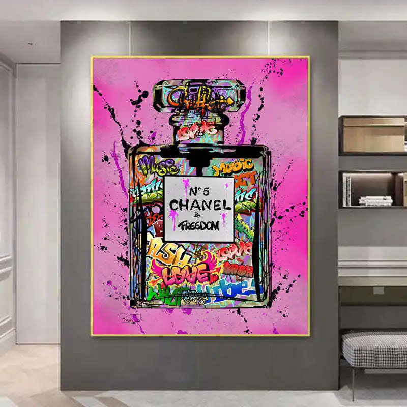 Graffiti Pop Art Perfume Bottle Canvas Painting Modern Wall Art Posters Print Wall Pictures For Living Room Home Decoration