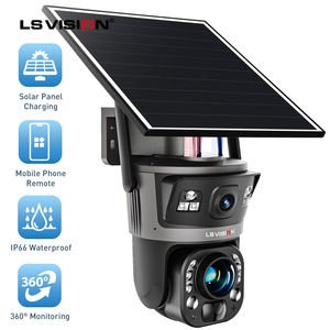 Caméras de sécurité PTZ LS VISION Ubox 4G/Wifi, vision nocturne couleur, solaires, étanches IP66, audio bidirectionnel, double objectif 6MP, double écran - Product Image 1