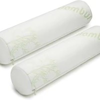 Coussin Cylindrique en Mousse à Mémoire de Forme avec Housse en Fibre de Bambou, Anti-Transpiration, Respirant, Soutien Cervical, pour Dormir, Masser, Maison