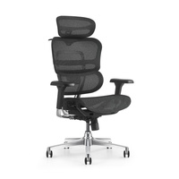 Chaise de bureau ergonomique moderne avec hauteur réglable - Cadre en alliage d'aluminium - Accoudoirs à liaison 5D - Appuie-tête multifonctionnel réglable
