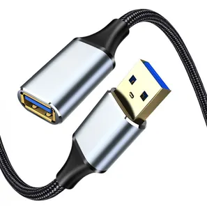 1m铝合金外壳尼龙编织USB3.0扩展电缆USB A公到USB A母扩展数据电缆5 Gbps USB 3.0