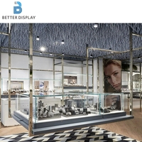 Support d'exposition de bijoux moderne personnalisé et vitrine à bijoux en verre pour présentoir de bijoux de luxe