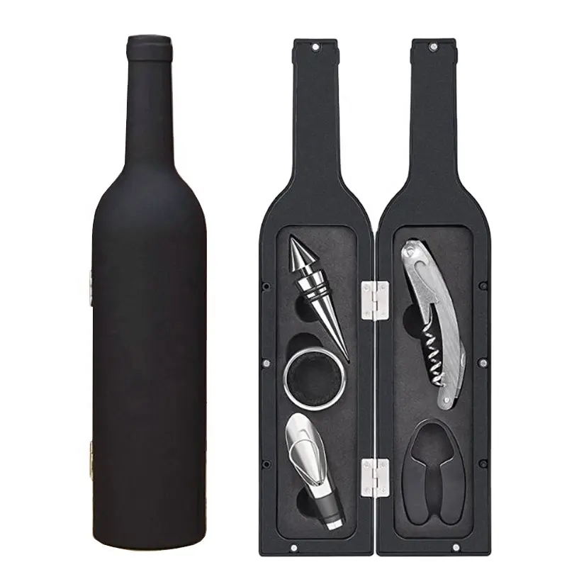 Ensemble d'outils à vin 5 pièces ensembles cadeaux en forme de bouteille ensemble d'ouvre-bouteille