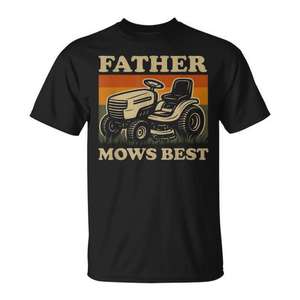 Father Mows Best T-shirt rétro unisexe taille adulte moyenne - Product Image 1