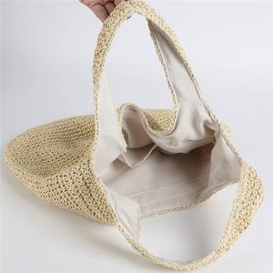 Gewebte Häkeltasche aus Baumwolle, marokkanische große Strohtasche, Stroh-Einkaufstasche in <span class=keywords><strong>Kastenform</strong></span> - Product Image 6