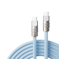 Kabel USB-C anyaman braided 240W PD Type-C ke Type-C untuk pengisian cepat, cocok untuk ponsel, laptop & mobil