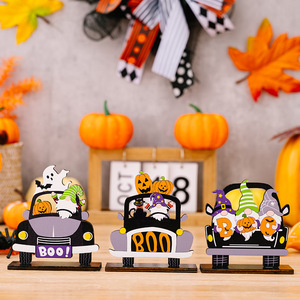 Halloween Decorations <strong>Wooden</strong> Ghost Festival <strong>Pumpkin</strong> Ornaments Halloween Desktop Decor - Product Image 2