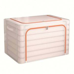 Sac de rangement en tissu nylon transparent extra large 66L, bacs à vêtements en plastique transparent pour le rangement du salon - Product Image 2