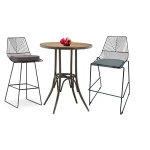 Outdoor Furniture Metal Chair Bistro Steel High Stool Metal Bar Stool High Chair Pub Bar Table And Chairs